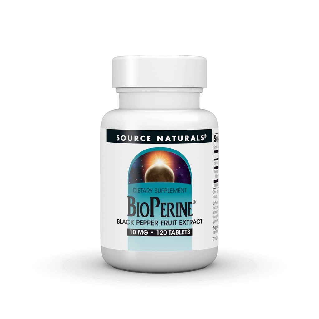 Bron Naturals BioPerine - Black Pepper Fruit Extract, bevordert Nutriënt Absorptie* 10 mg, 120 tabletten