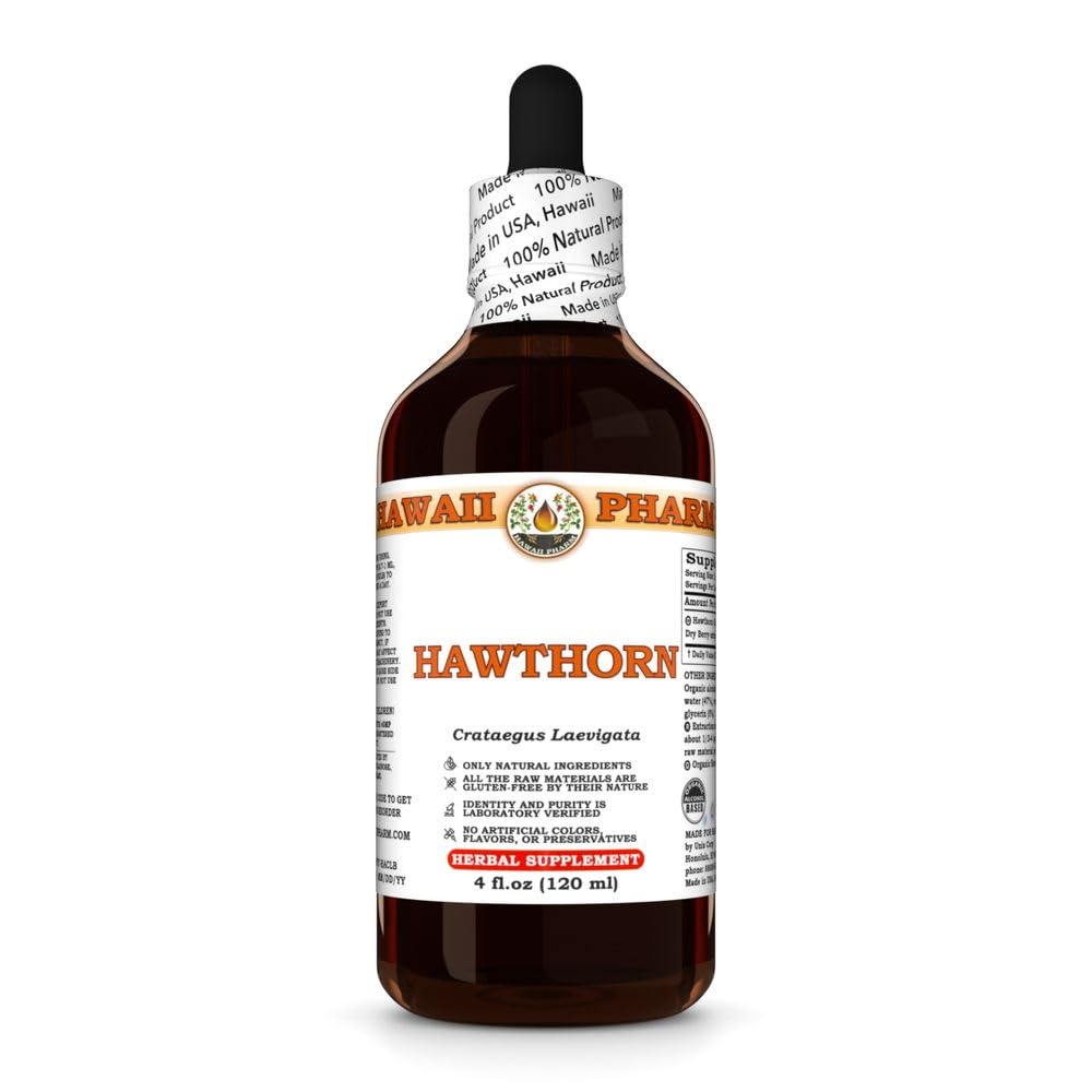 Hawthorn Extract, Tinctuur voor Hart Wellness, Ondersteunt Circulatie, Bevordert Lipide Balance, Antioxidant Rich, Boost Immune Strength - 4 fl.oz