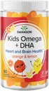 Swanson Kids Omega + DHA Gummies - 60 Gummies - Brain and Heart Health Support for Children - Natural and Delicious