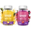 Magnesium Glycinate Gummies - Magnesium Gummies voor volwassenen, voor slaap, ontspanning en concentratie, niet-GMO, Gluten - Gratis, gemengde Bessen en Ananas Smaken, 120 Tel (60 van elke)
