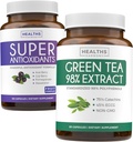 Antioxidanten & Green Tea Extract (1-maandvoeding) Antioxidant Green Fusion - Super Antioxidanten - Krachtige Super Food Daily Blend (120 capsules) & Green Tea Extract met EGCG Polyfenol Catechins(60 capsules)