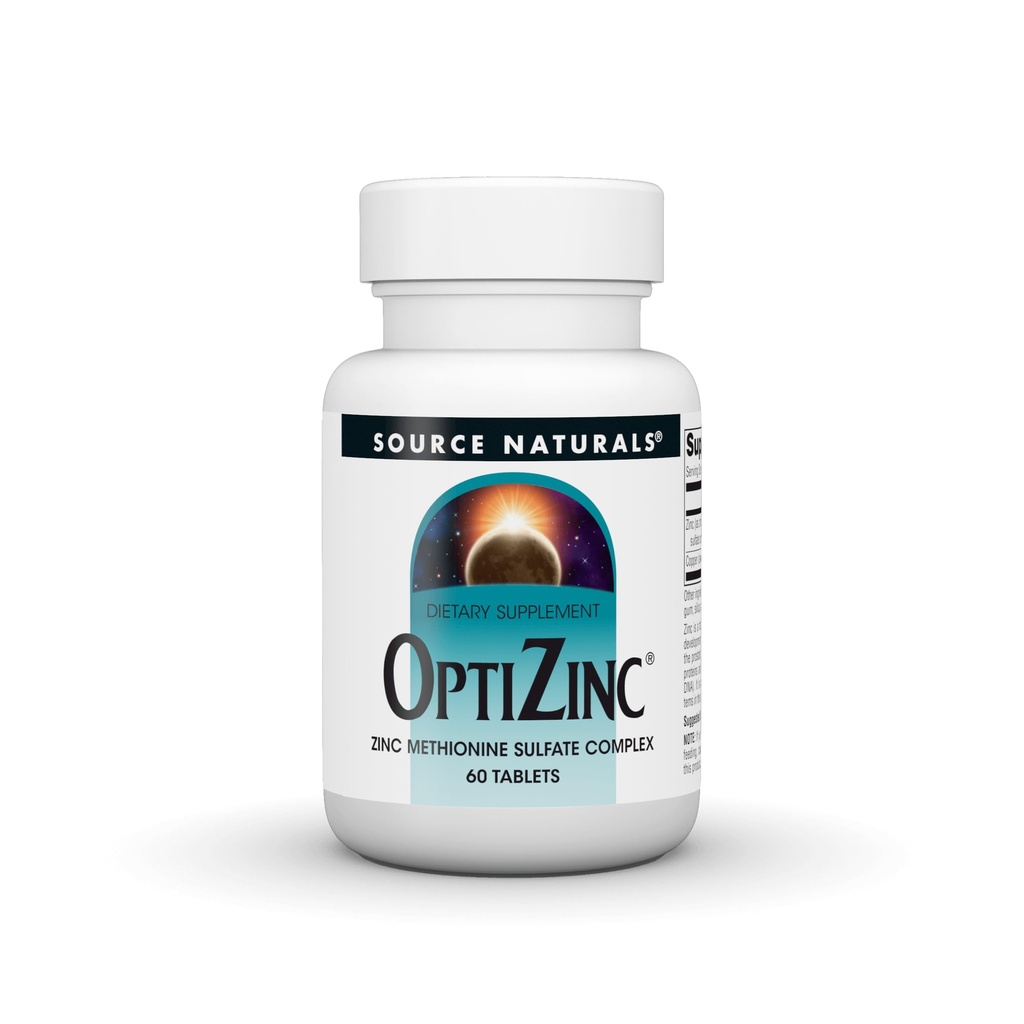 Bron Naturals OptiZinc Zink-Methioninesulfaatcomplex & Dieetsupplement - 60 tabletten