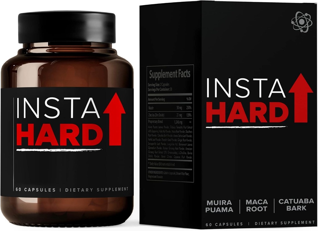 Supplement Capsules w/Maca Root, Tribulus Terrestris Extract, Muira Puama ter ondersteuning van energie, prestaties, wellness en stikstofoxide voor mannen en vrouwen - 60 Tel.