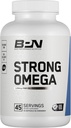 BARE PERFORMANCE NUTRITION, BPN Strong Omega Fish Oil Soft Gel, 1290mg Fish Oil per Capsule, Wild Caught Fish, Sustainably Sourced, IFOS Certified