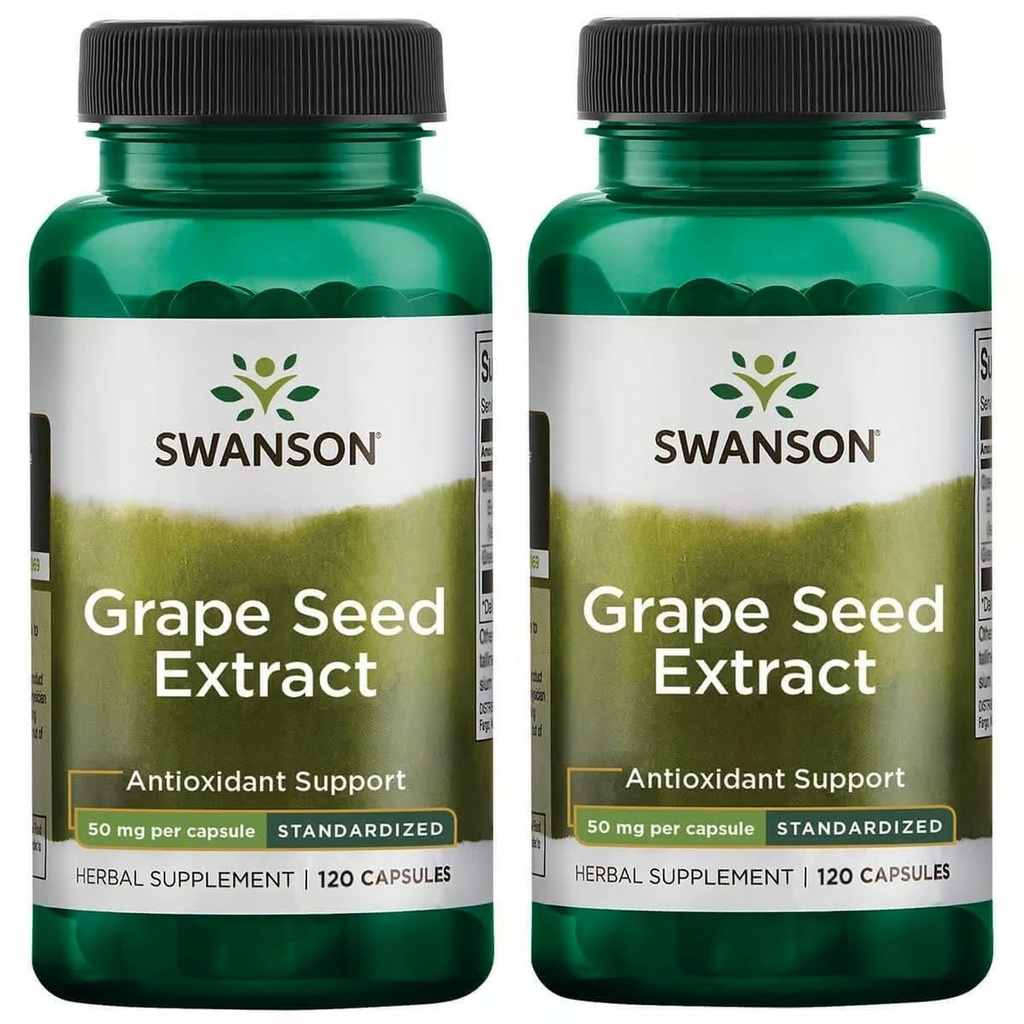 Swanson Grape Seed Extract (gestandaardiseerd) 50 Milligrammen 120 Capsules (2 verpakkingen)