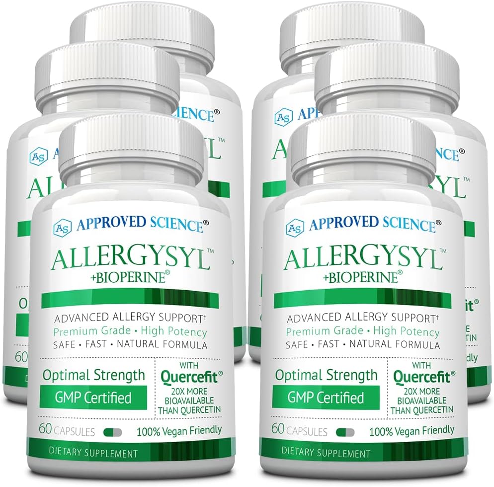 Goedgekeurde Science Allergiesyl - Lagere intensiteit van seizoensallergieën, Boost Immunity, Rijk aan antioxidanten - Vegan Friendly - 360 Capsules - Made in USA
