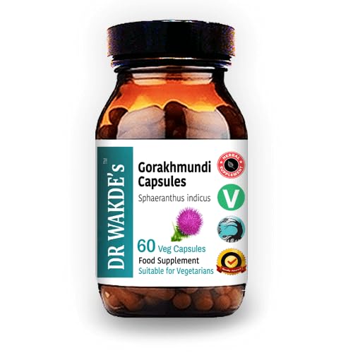 DR WAKDE'S Gorakhmundi Capsules (Sphaeranthus indicus, 60 Veg Caps, Plant Based Supplement, Ayurvedic Herb, All Natural, Vegan)