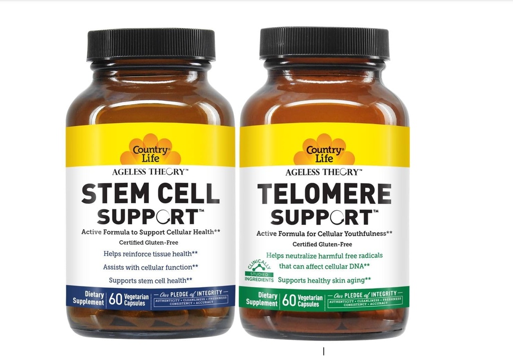 Land Life Ageless Theory Healthy Aging Ondersteuning met Telomere en OndersteuningTM en Stem Cell OndersteuningTM - Ondersteunt Anti-Aging, Stam Cell Gezondheid, Cellulaire Functie, Immuun & Cardiovasculaire Ondersteuning