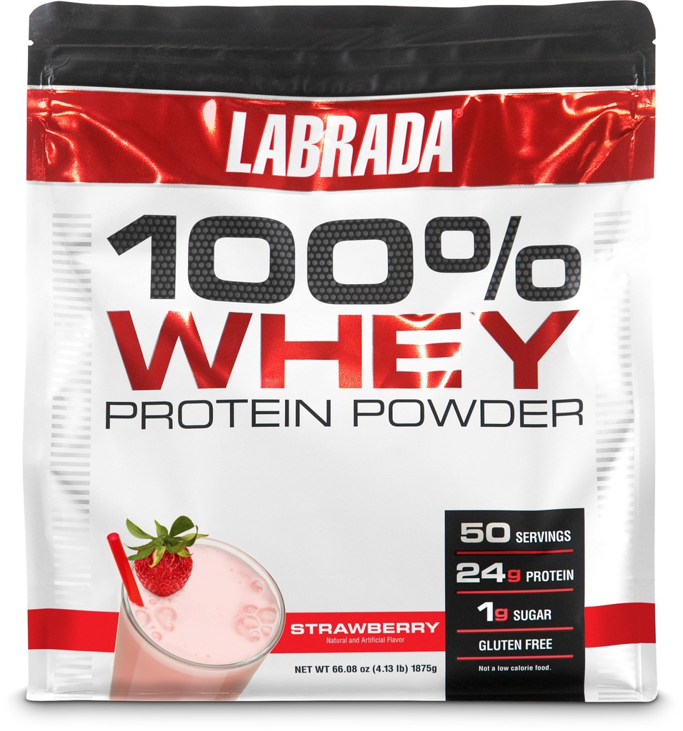 Labrada Voeding 100% Wei Proteïne Poeder, Aardbei, 4,13 lb