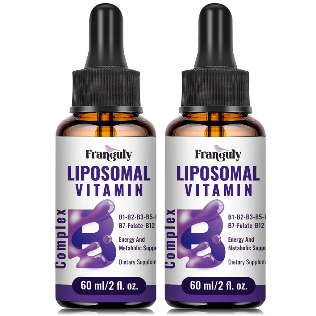 Liposomal Vitamine B Complex Liquid Sublingual B Complex Vitaminen Supplement voor Vrouwen Mannen Verbeterde Absorptie Gemethyleerd B12,B1, B2, B3, B5, B6,Folaat,Biotine voor Energie en Immuun Ondersteuning-4.0 oz