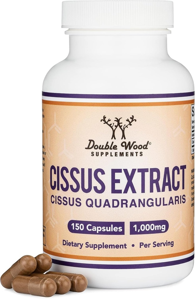 Cissus Quadragularis Super Extract, 150 Capsules (Non-GMO, Glutenvrij) Dieetsupplement voor gewrichts- en Tendongezondheid, 1000mg Diengrootte