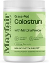 Gras-Fed Bovine Colostrum Supplement met Matcha Green Tea Powder, voor kinderen & volwassenen, Immuun System Support, Gut Health en Muscle Recovery, 60 porties
