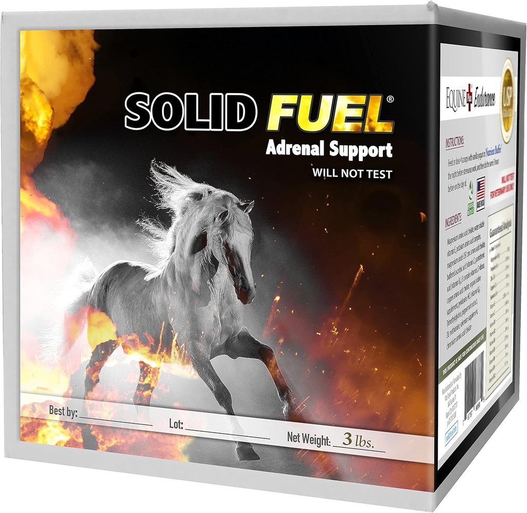 SOLID BRANDSTOF - Performance Horse Supplement - Vitaminen, mineralen en aminozuren voor adrenal support & endurance