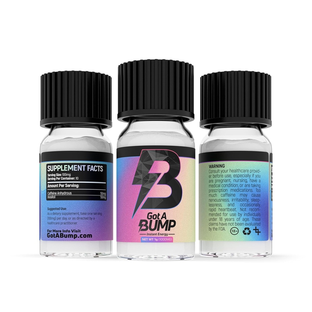 GotABUMP.com Got A BumpTM - 1g Container (500mg cafeïne per injectieflacon) (30-pack)