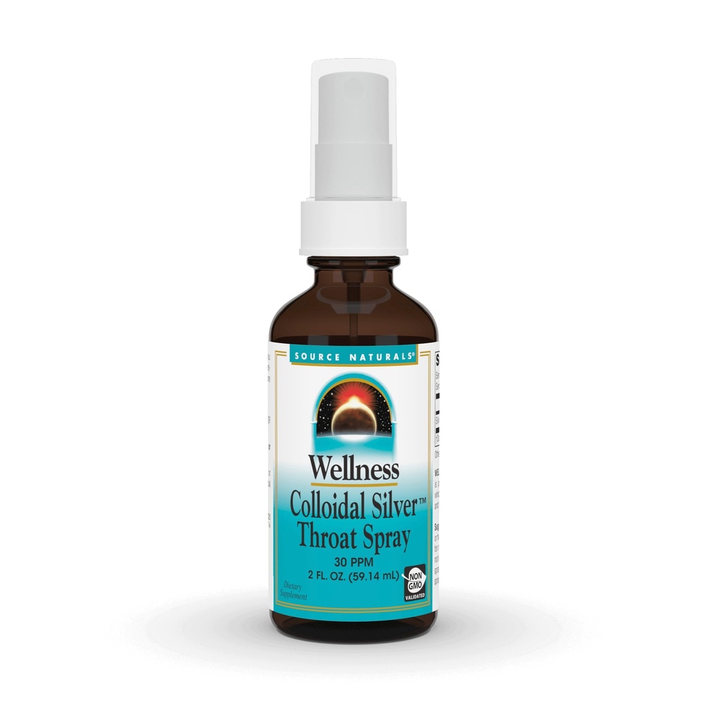 Bron Naturals Wellness Colloïdaal Silver Throat Spray - 30 PPM - 2 Fluid oz