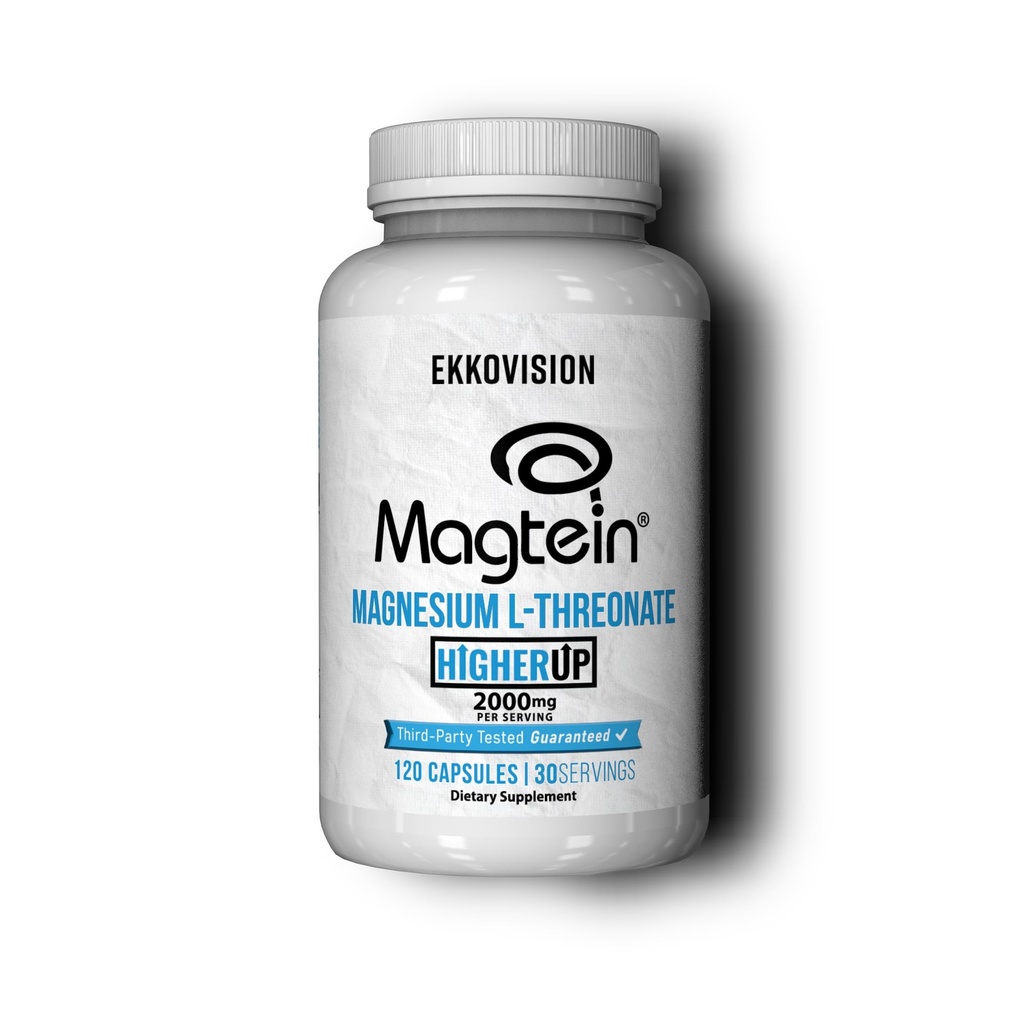 Ekkovision Magtein Magnesium L-Threonate, Memory & Cognitive Function Support, Magnesium Supplement with Essential Minerals for Men & Women, 2000 MG Per Serving, 120 Easy-to- Swallow Capsules