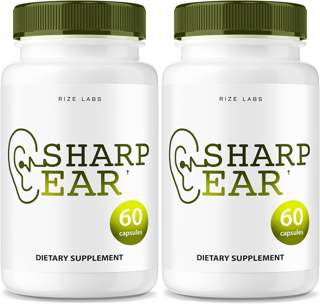 rize labs Sharp Ear Capsules, Sharp Ear Pills voor helder horen, Sharp Ear Supplement voor het herstellen van de Gehoorzaamheid, Sharp Ear Advanced Formula Maximale sterkte (120 capsules) (verpakking van 2)
