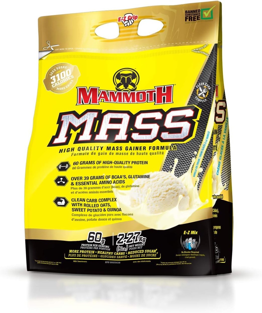 Interactieve voeding Mammoth Mass Supplement, 5 lbs, Vanille FID15319