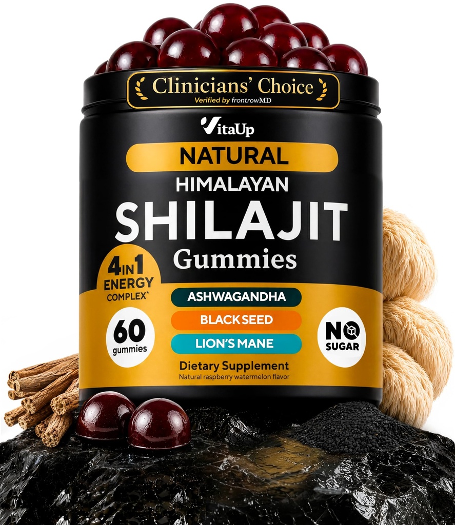 Himalaya Shilajit Gummies for Men & Women - Pure Shilajit for Men Gummies - Sugar Free Gummy Supplements with Fulvic Acid - Healthy Aging, Immune & Energy Support - 60 Tel.
