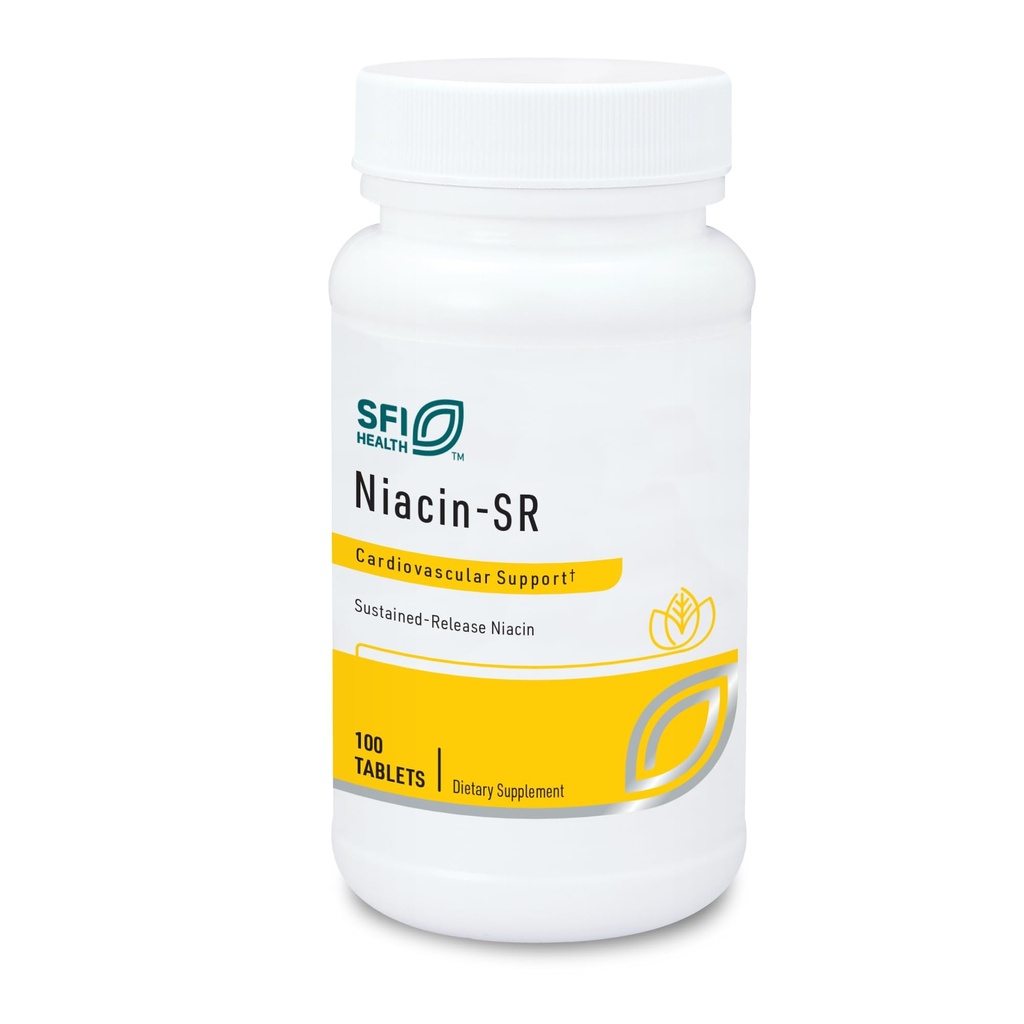 Klaire Labs SFI Health Niacin-SR - 500 Milligrammen Sustained Release Essentiële vitamine B3 om Flush, instelbare dosis en hypoallergeen (100 gescoorde tabletten) te voorkomen