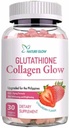 Generieke natuur Glow Glutathion Collageen Glow Aardbei Smaak, 60 Biologische Kauwbare Gummies