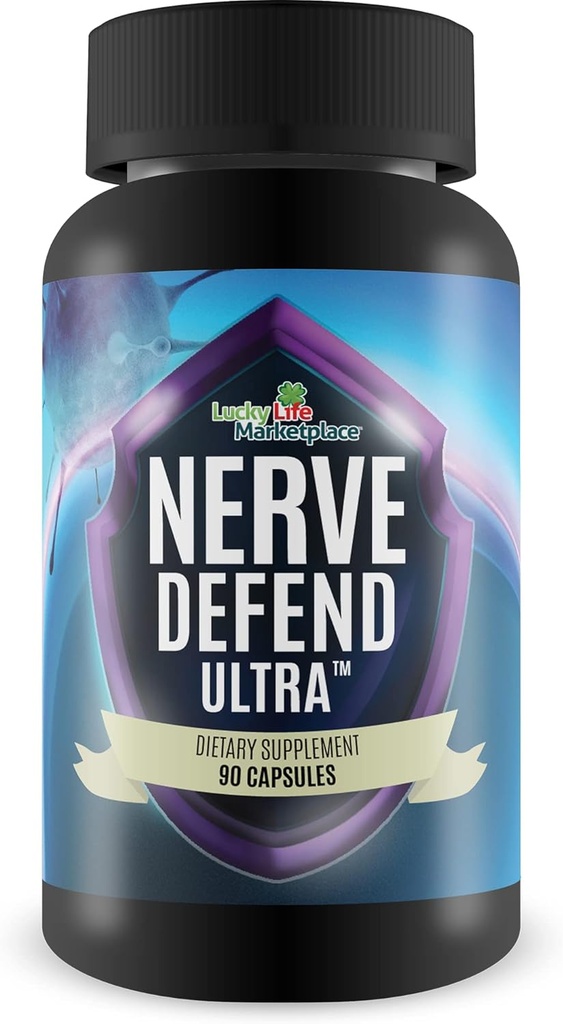 Nerve Defense Ultra - Nerve Health Support Supplement - Magnesium, Calcium, Vitamine D - Ondersteuning gezonde nerve functie en Circulatie - Help kalmeren zenuwproblemen in vingers, handen, tenen, & voeten