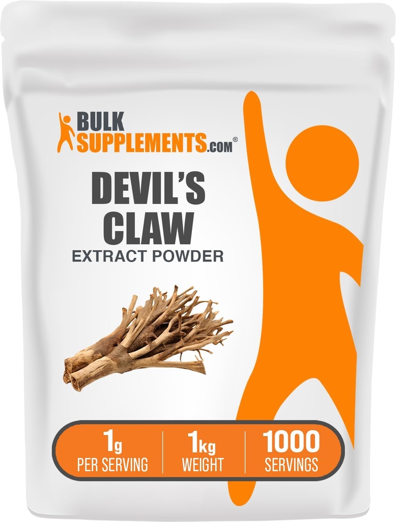BulkSupplements.com Devil's Claw Extract Powder - from Devil's Claw Root, Herbal Supplement - Vegan & Gluten Free, 1g per Serving, 1kg (2,2 lbs) (Pack of 1)
