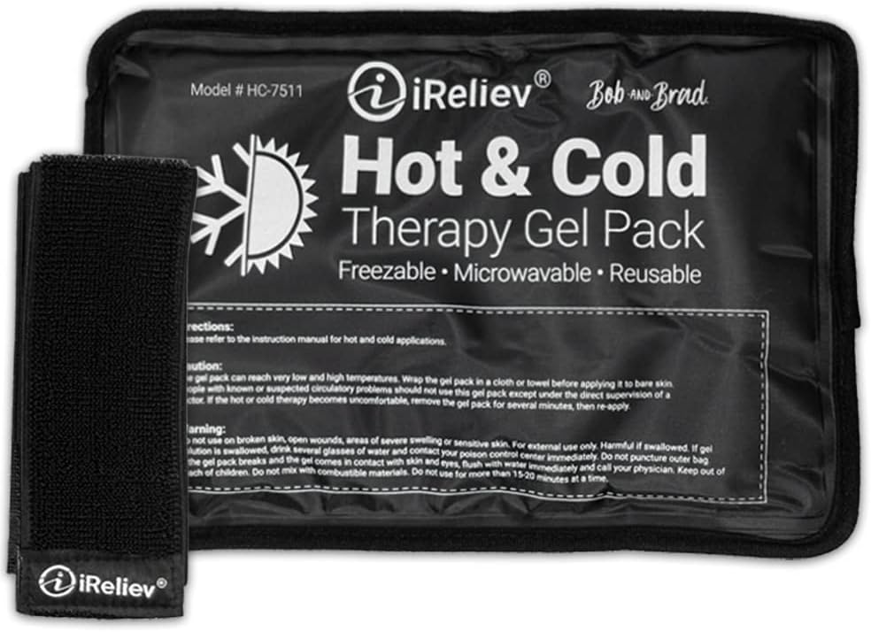 Ice Pack for Hot & Cold Therapy Gel Pack - Hot & Cold Relief, Reusable, Freezable & Microwaveable, Pain & Muscle Soreness, Arm, Leg, Knee, Shoulder, Back Pain Relief, Compression Pack & Strap