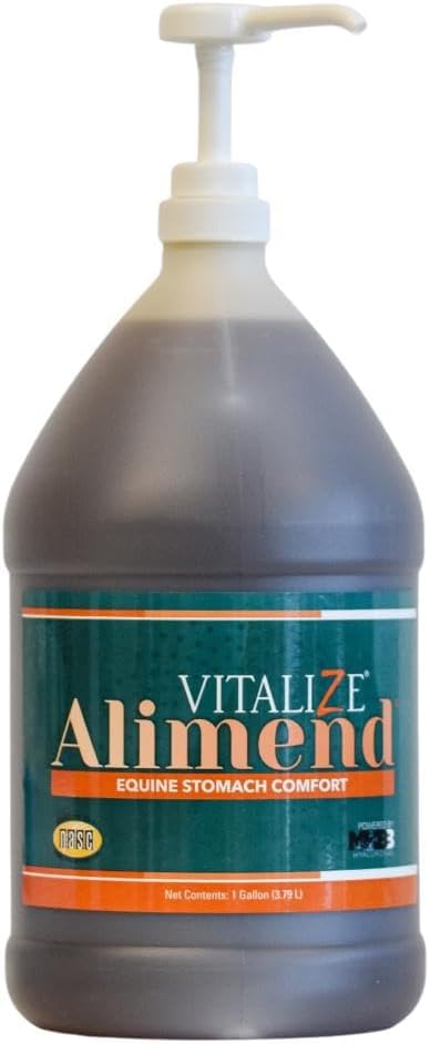 Vitalize Alimend - Horse Gastric & Equine Ulcer Support Solution, Probiotica & Digestieve Supplementen Alternatief, Horse Gain Supplement, 128 Fluid Ounce (3785ml)