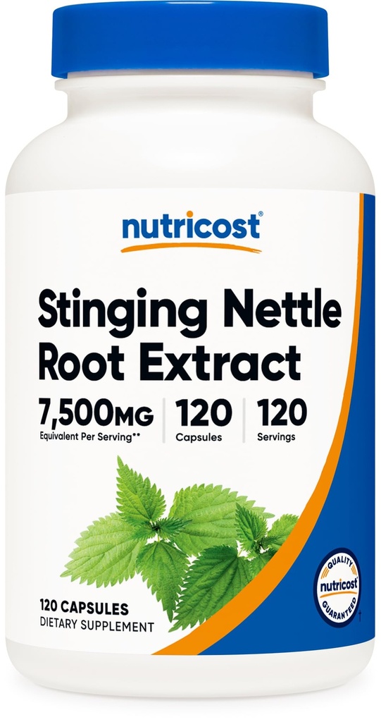 Nutricost Stinging Nettle Root Extract 7500mg Equivalent, 120 Capsules - Vegetarisch Friendly, Non-GMO, Glutenvrij
