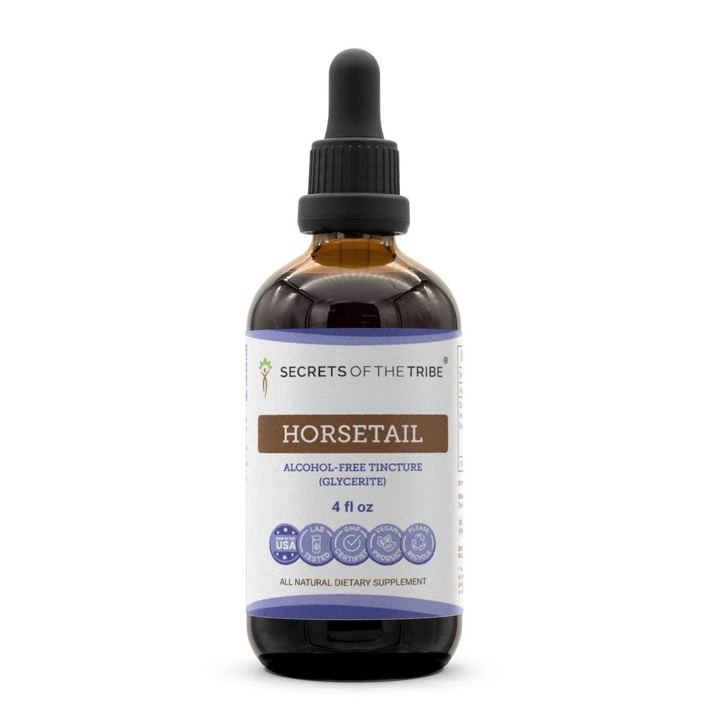 Geheimen van de stam Paardenstaart Tinctuur Alcoholvrij Extract, Horsetail (Equisetum arvense) Gedroogd Herb 4 OZ