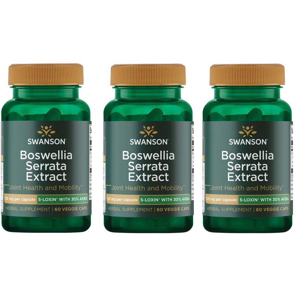 Swanson Boswellia Serrata Extract 125 mg 60 Veg Caps (3 verpakkingen)
