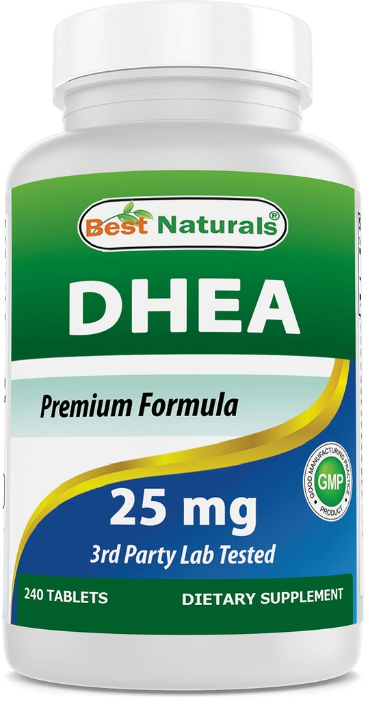 Best Naturals Dhea 25mg Supplement 240 Tablets - Ondersteunt Balanced Hormone Niveaus voor mannen en vrouwen - Bevordert gezonde veroudering - USA geproduceerd