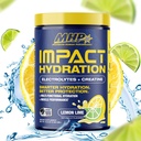 MHP Impact Hydration Electrolyte Creatine Sports Drink Mix, No Artificial Sweeteners or Colors, Performance, Strength, Recovery, Lemon Lime, 30 Servings