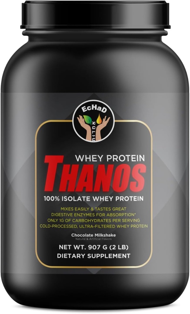 EcHad WHEY Proteïne Thanos - 100% isolaat Wei Proteïne, Chocolade milkshake smaak, 907 G (2 LB) - Dieetsupplement