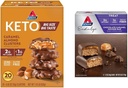 Atkins Caramel Almond Clusters, Glutenvrij, Hoog in vezels, 1g Suiker, 2g Net Carb, Keto Vriendelijke, 20 Graaf & Endulge Chocolade Caramel Mousse Bar, Dessert Favoriet, 1g Suiker, Hoog in vezels, 5 Tellen