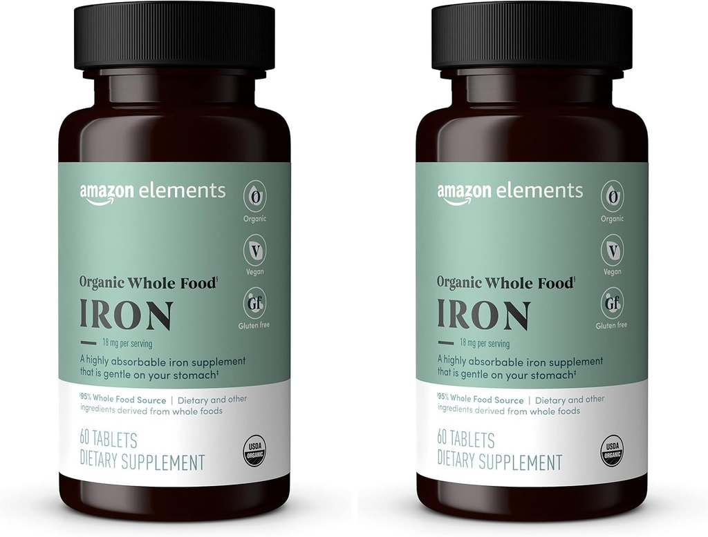 Elementen biologisch Whole Food Iron, 60 tabletten (verpakking 2)