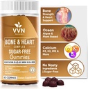 Vegan Calcium Gummies K2 Vitamin Supplement met MK-7 & vitamine D3, Magnesium & 13 Trace Minerals, ondersteuning botdichtheid 