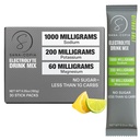 Electrolyte Drinkmix Hydration Packets: 1000mg Natrium, Kalium & Magnesium Citrus Zout Hydrating Powder, Zero Sugar - 30 Lemon Lime Electrolyte Powder Packets, For Rehydration or Dehydration Relief