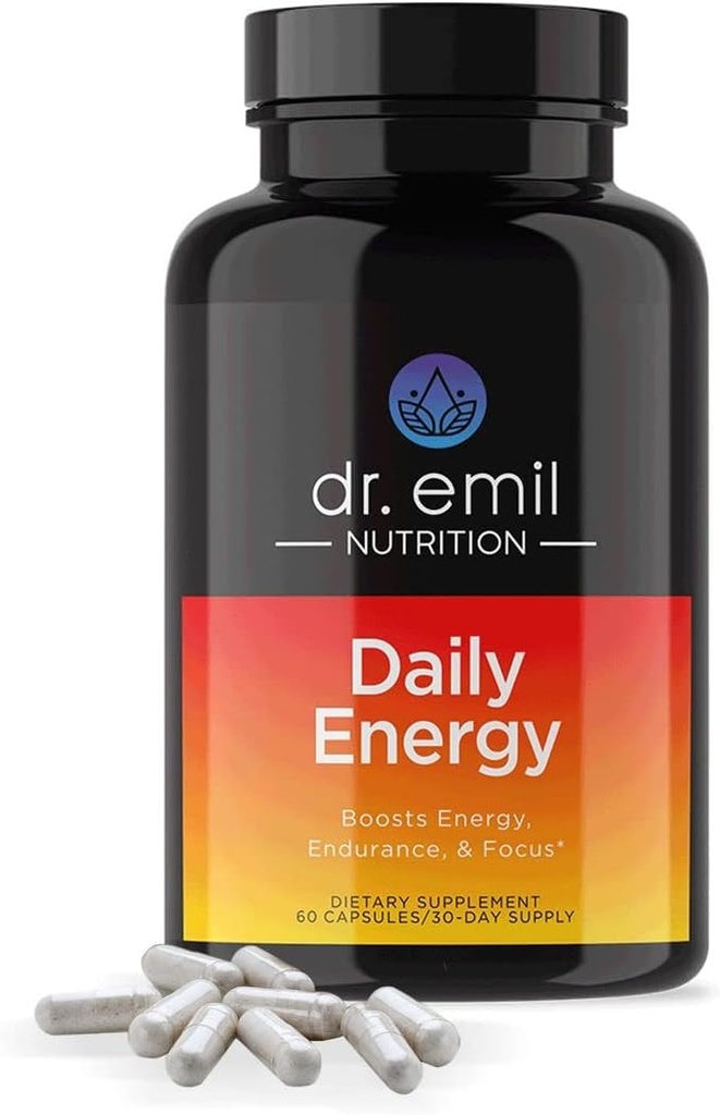 DR. EMIL NUTRITION Daily Energy Supplement - Suikervrije energie pillen met 160 mg cafeïne per portie - Energie Booster & Focus Supplement met Guarana Extract, L-Taurine & L-Theanine