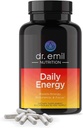 DR. EMIL NUTRITION Daily Energy Supplement - Suikervrije energie pillen met 160 mg cafeïne per portie - Energie Booster & Focus Supplement met Guarana Extract, L-Taurine & L-Theanine