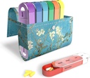 Pill Organizer,LIZIMANDU Weekly Travel Pill Case Box Medicatie Herinnering Dagelijks AM PM, Dag Nacht 7 Compartments,voor 4 Times A Day, 7 Days a Week-Includes Leren PU Carrying Case(Peach Blossom)