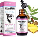 Collageen voor honden, hond collageen vloeibare druppels met biotine, MSM & Ginger Digestieve & Immunity Support, Itch Relief, Skin & Coat en Joint Health, hondensupplement 60ml