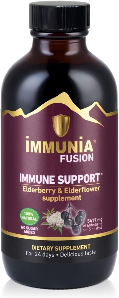 Immunia Fusion - Verbeter uw immuunondersteuning. Een krachtige formule gemaakt met vlierbessen, vlierbloesems en Blue Fruits Rich in polyfenolen. Een geconcentreerde antioxidant formule. (1-pack)