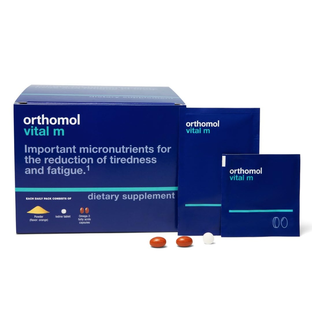 Orthomol Vital M Powder & Tablet Packet for Men, 30-Day Vitamine Supplement 