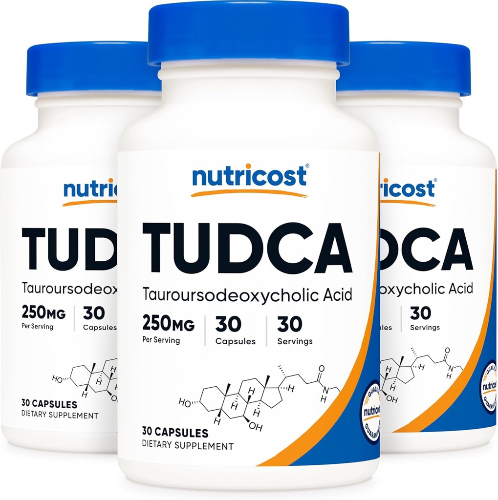 Nutricost Tudca 250 mg, 30 capsules (3 flessen)