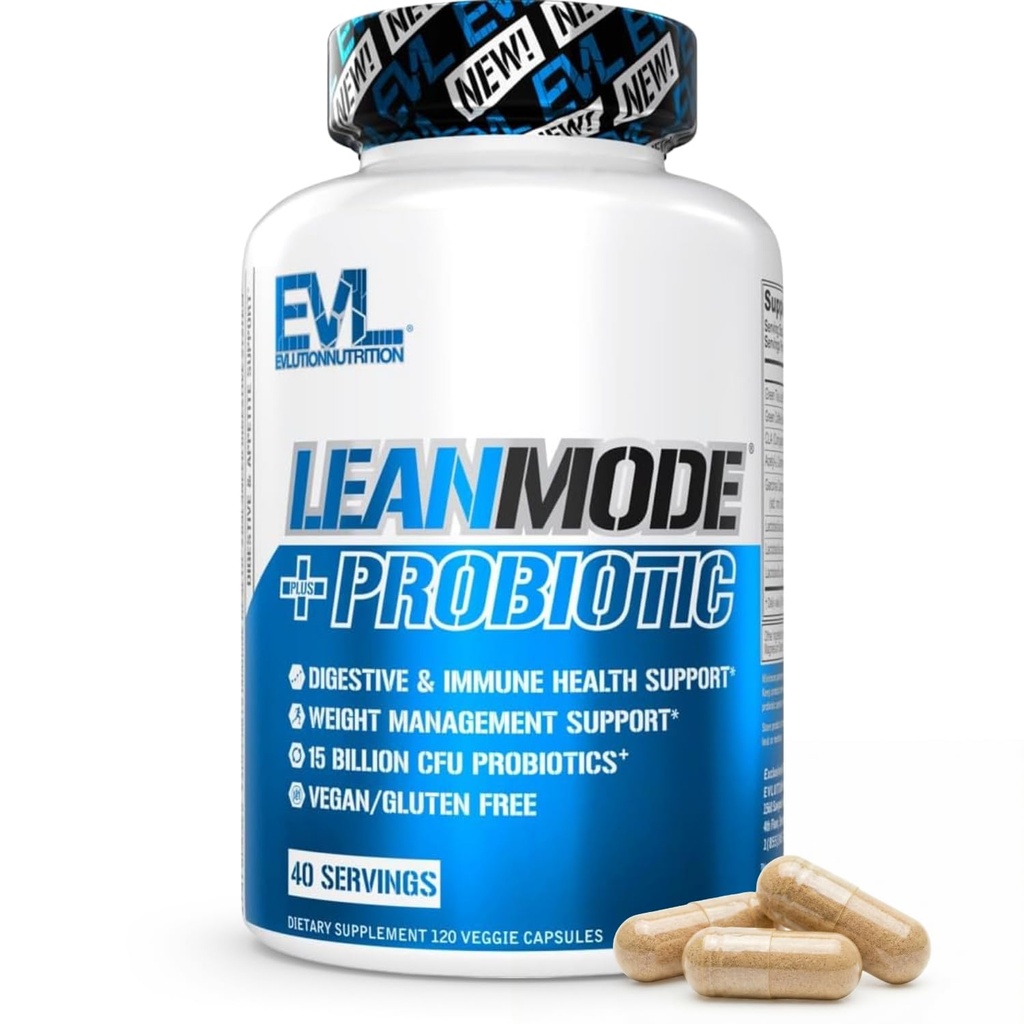 Evlutie Voeding Leanmode + Probiotica, Advanced Probiotic Capsule Supplement, 15 miljard CFU per portie, Digestieve Ondersteuning & Gut Health (40 porties)