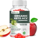 Biologische Keto ACV Gummies Geavanceerd gewichtsverlies - Gluten en suiker vrij Belly Fat Burner Apple Cider Vinegar Diet Supplement voor vrouwen Mannen (1000MG)