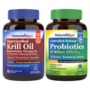 Krill olie en probiotica 50 miljard bundel, professionele kwaliteit, non-GMO, hart, Joint, Gut Functie & Immune Ondersteuning