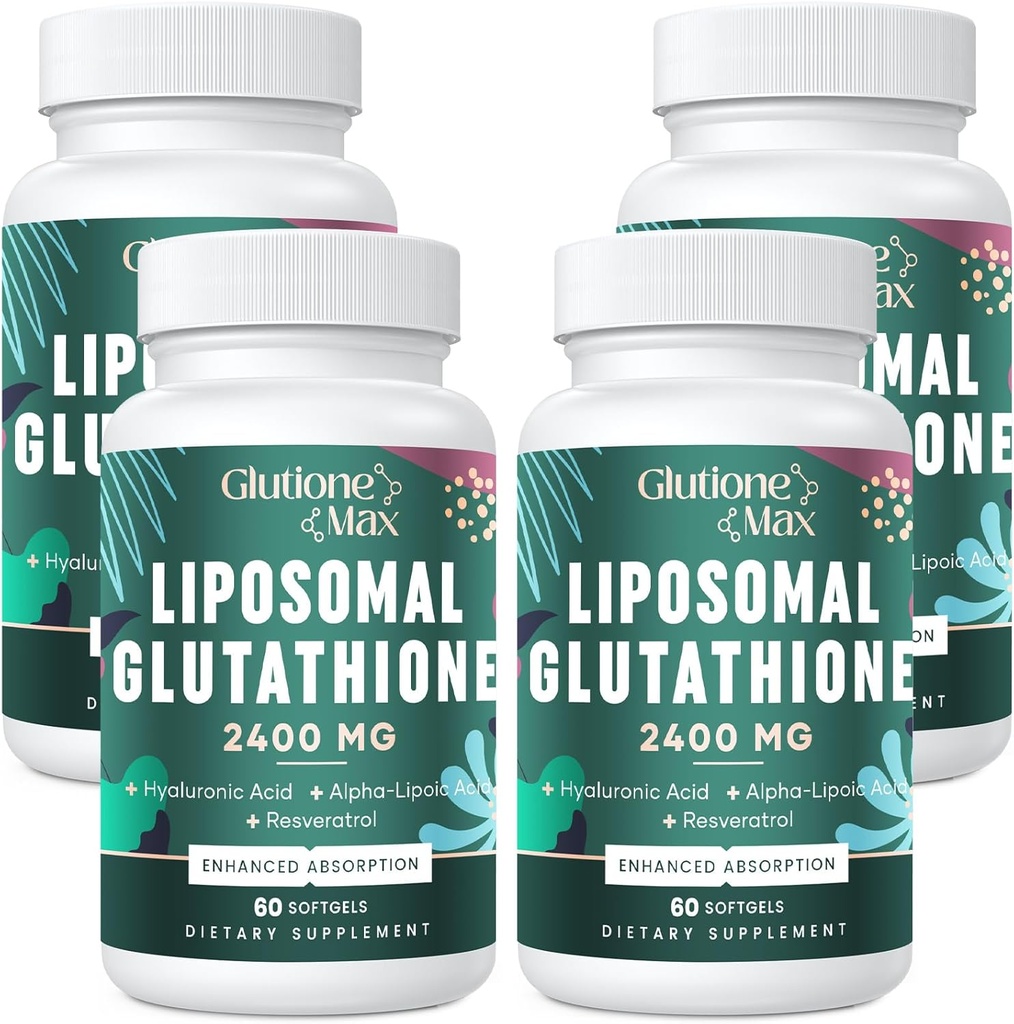 8-in-1 Liposomale Glutathion 2400 MG, hoge absorptie Antioxidant Formule 